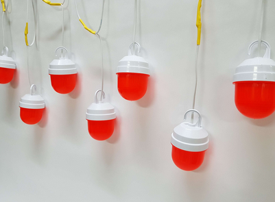 Гирлянда сигнальная светодиодная (12V., фонарь ФС-12, шаг 3 п.м.) L=150 п.м. без драйвера