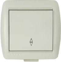 Lezard  Nata Крем Выключатель 1-клавишный проходной открытая установка (858057) 710-0300-105