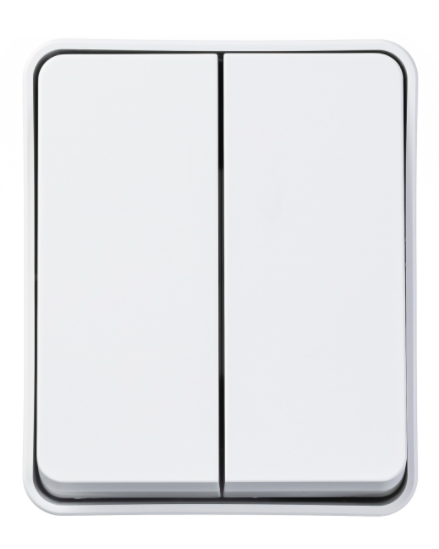 AtlasDesign Profi54 О/У 2-клавишный ВЫКЛЮЧАТЕЛЬ 10 АХ, БЕЛЫЙ, Россия