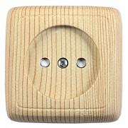 Hegel Альфа Сосна Розетка 1-местная с изолированной пластиной открытая установка (250В, 16А) РА16-103-02