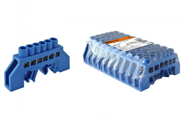 Шина нулевая 8х12мм  6 групп в изоляторе на DIN-рейку TDM