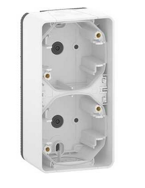 Schneider Electric Mureva Styl  Белый Бокс двойной для накладного монтажа вертикальный IP55 MUR39912