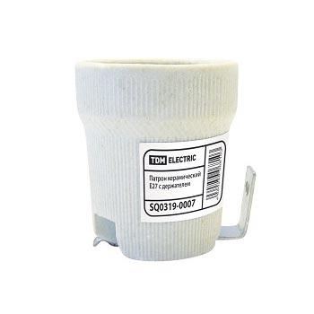 Патрон TDM E27 керамический с держателем