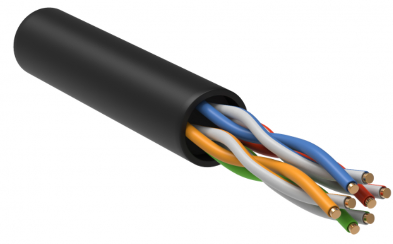 U/UTP, кат.5E 4х2х24AWG solid, LDPE, 305м, черный ITK кабель связи витая пара