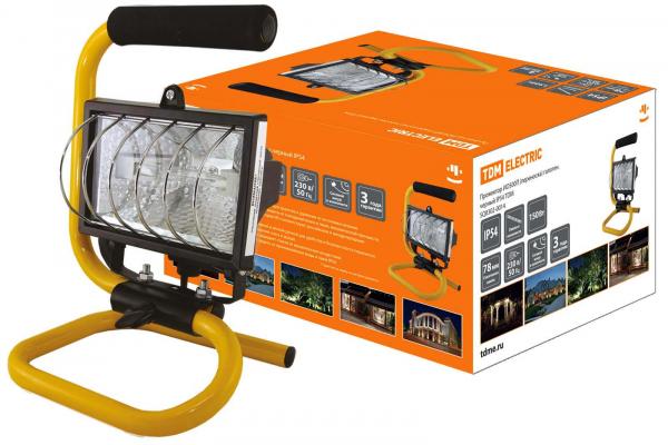 Прожектор TDM ИО500П (переноска) галоген.черный IP54
