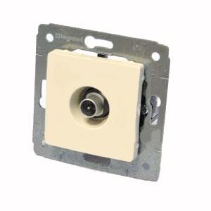 Legrand  Cariva  Слоновая Кость Розетка механизм ТВ 14дБ проходная скрытая установка, IP20 /773780